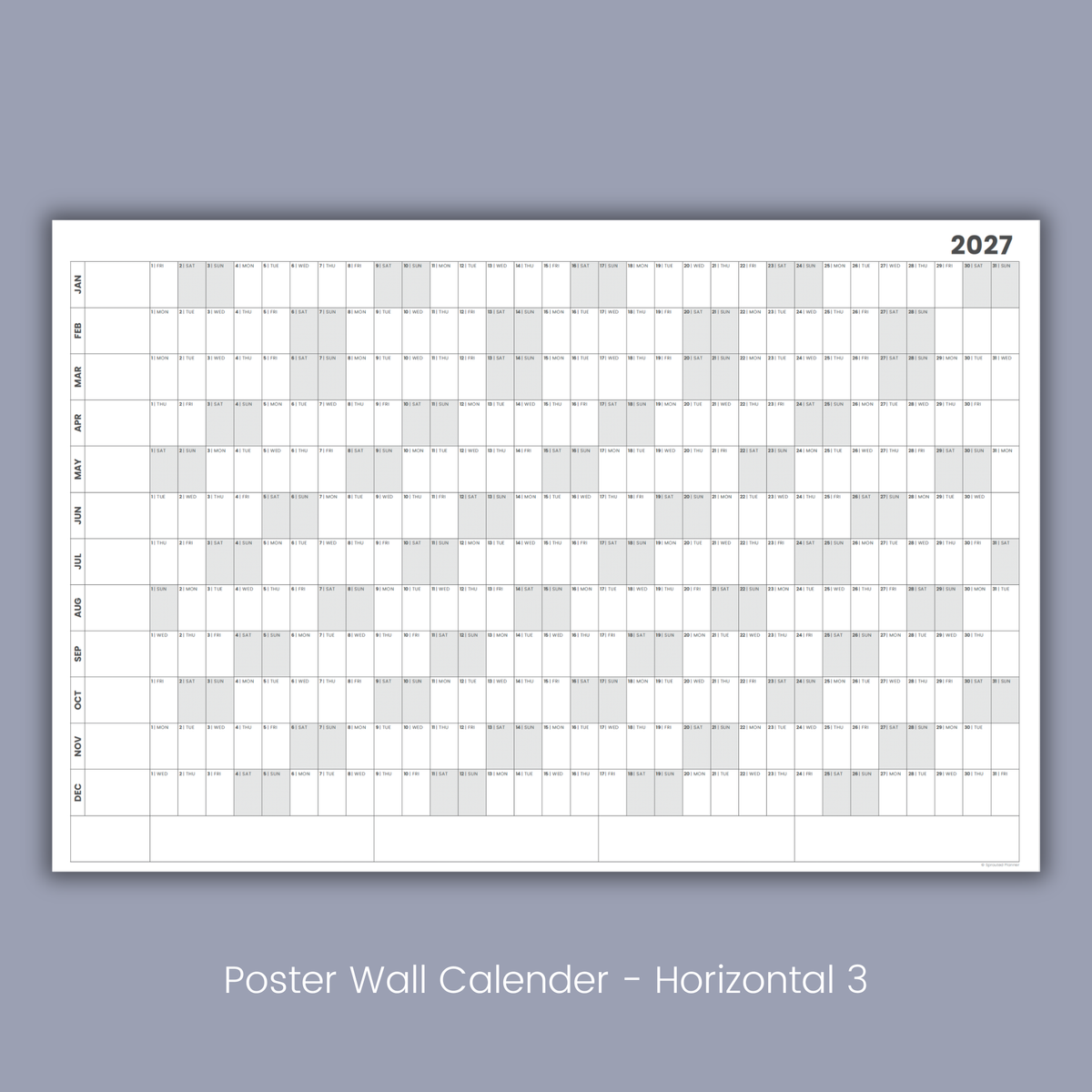 2027 Poster Wall Calendar (Printable PDF)