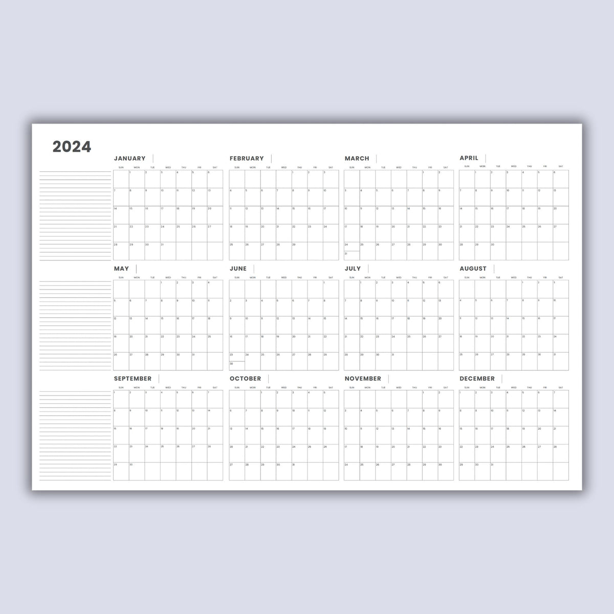 2024 Wall Calendar (Printable PDF)
