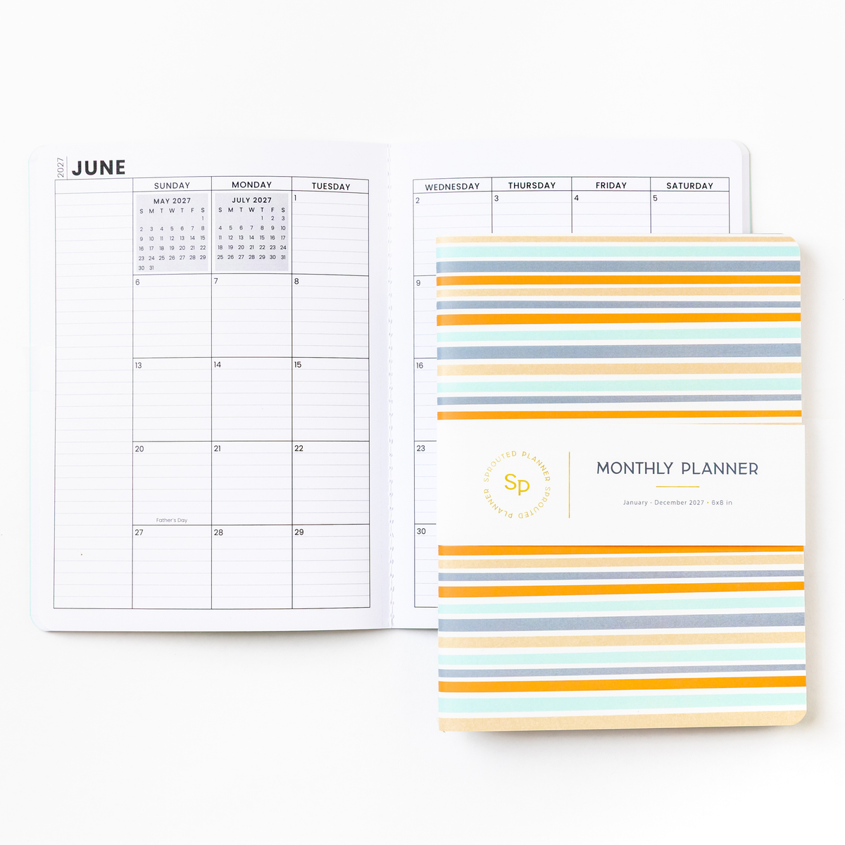 2027 Monthly Planner - Sunset Stripe