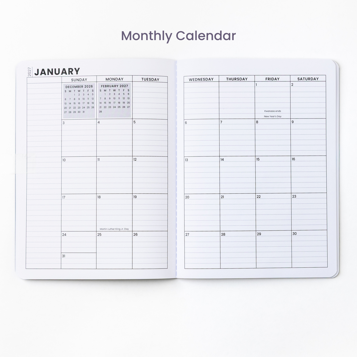 2027 Monthly Planner - Moonlit Dots