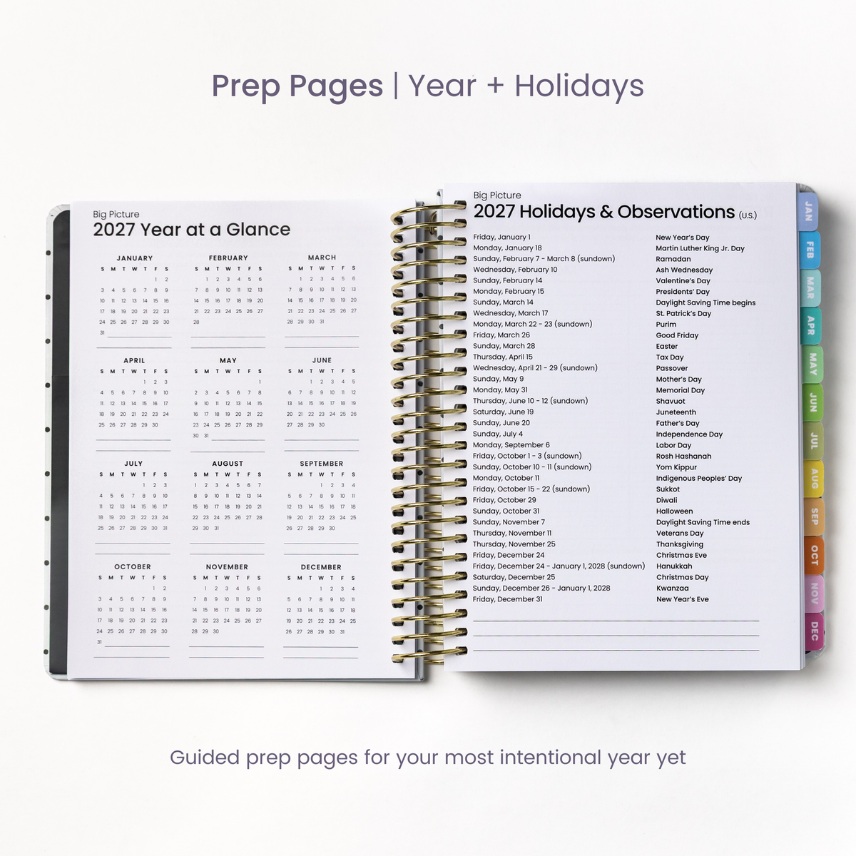 2027 Weekly Planner - Moonlit Dots