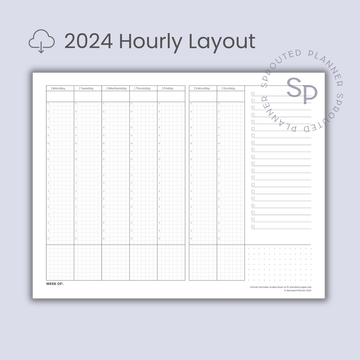 2024 Hourly Layout Printable