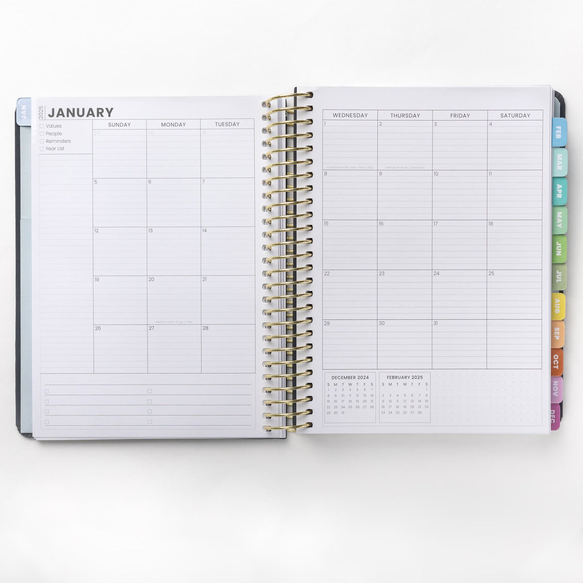 2025 Weekly Planner - Celadon Pinstripe