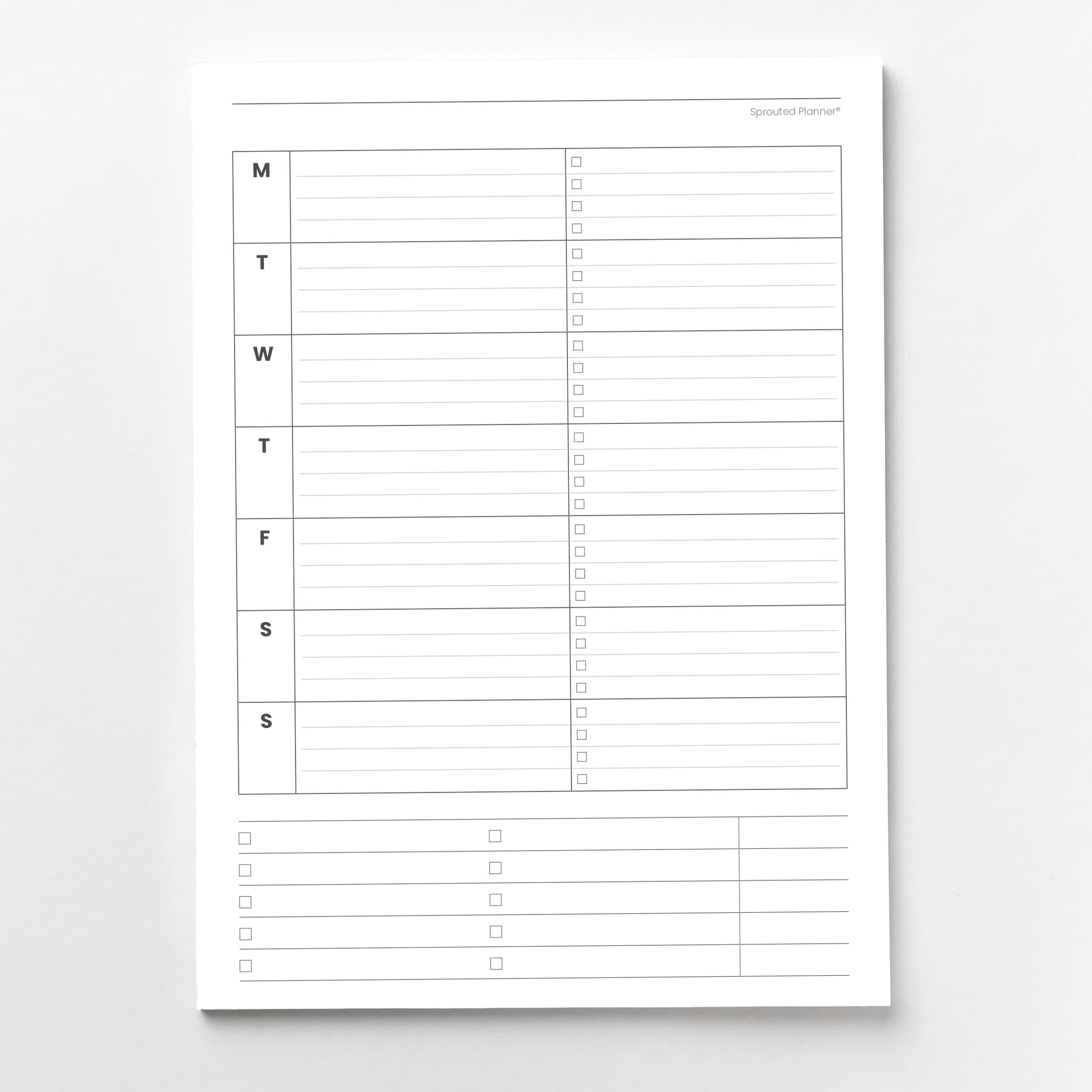 Sticky Note Week Sticky Notepad - Weekly - Sprouted Planner