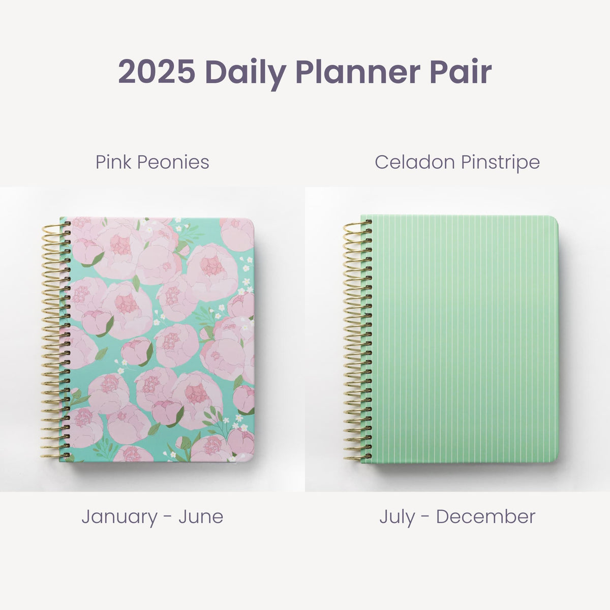 2025 Daily Planners - Pink Peonies Pairings