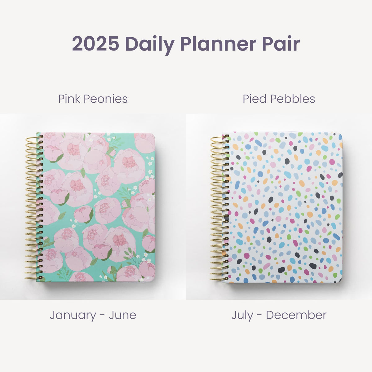 2025 Daily Planners - Pink Peonies Pairings