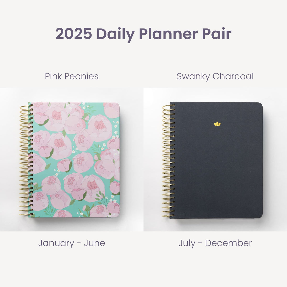 2025 Daily Planners - Pink Peonies Pairings