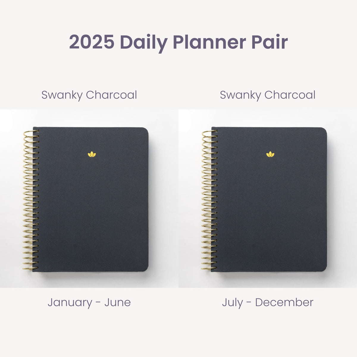 2025 Daily Planners - Swanky Charcoal Pairings