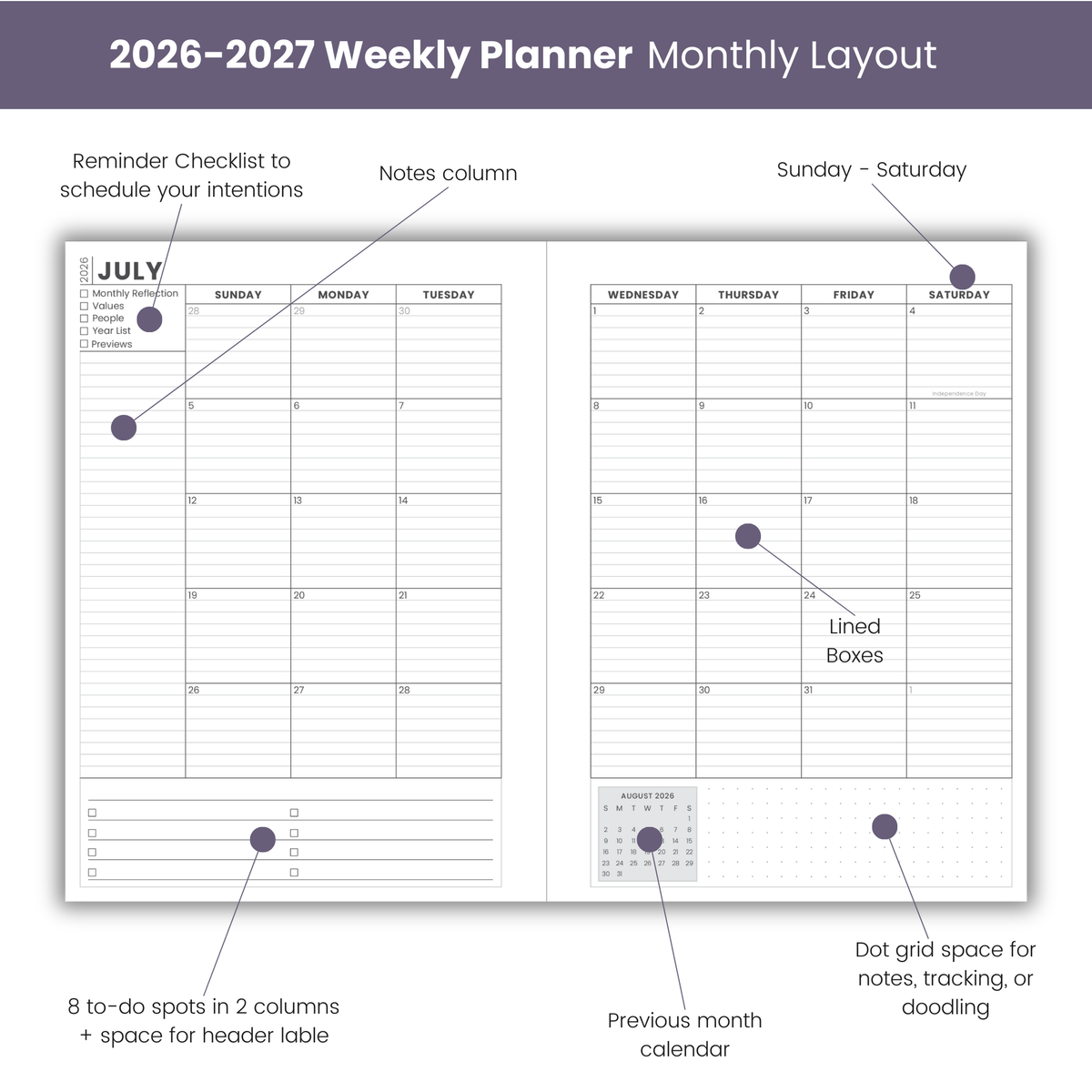 (PRE ORDER) 2026-2027 Weekly Planners
