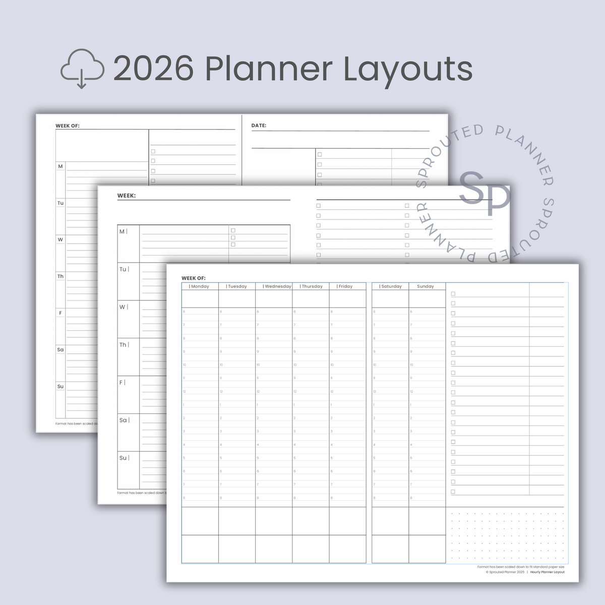 2026 Sprouted Planner Layouts Printable