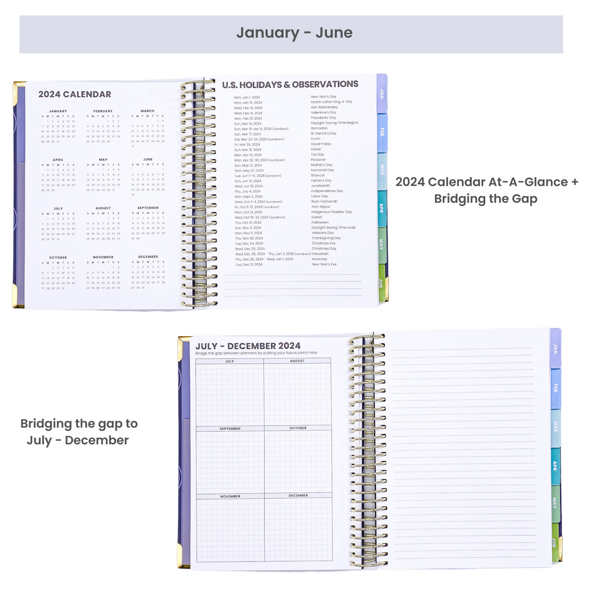 2024 Daily Planners - Mossy Pebbles