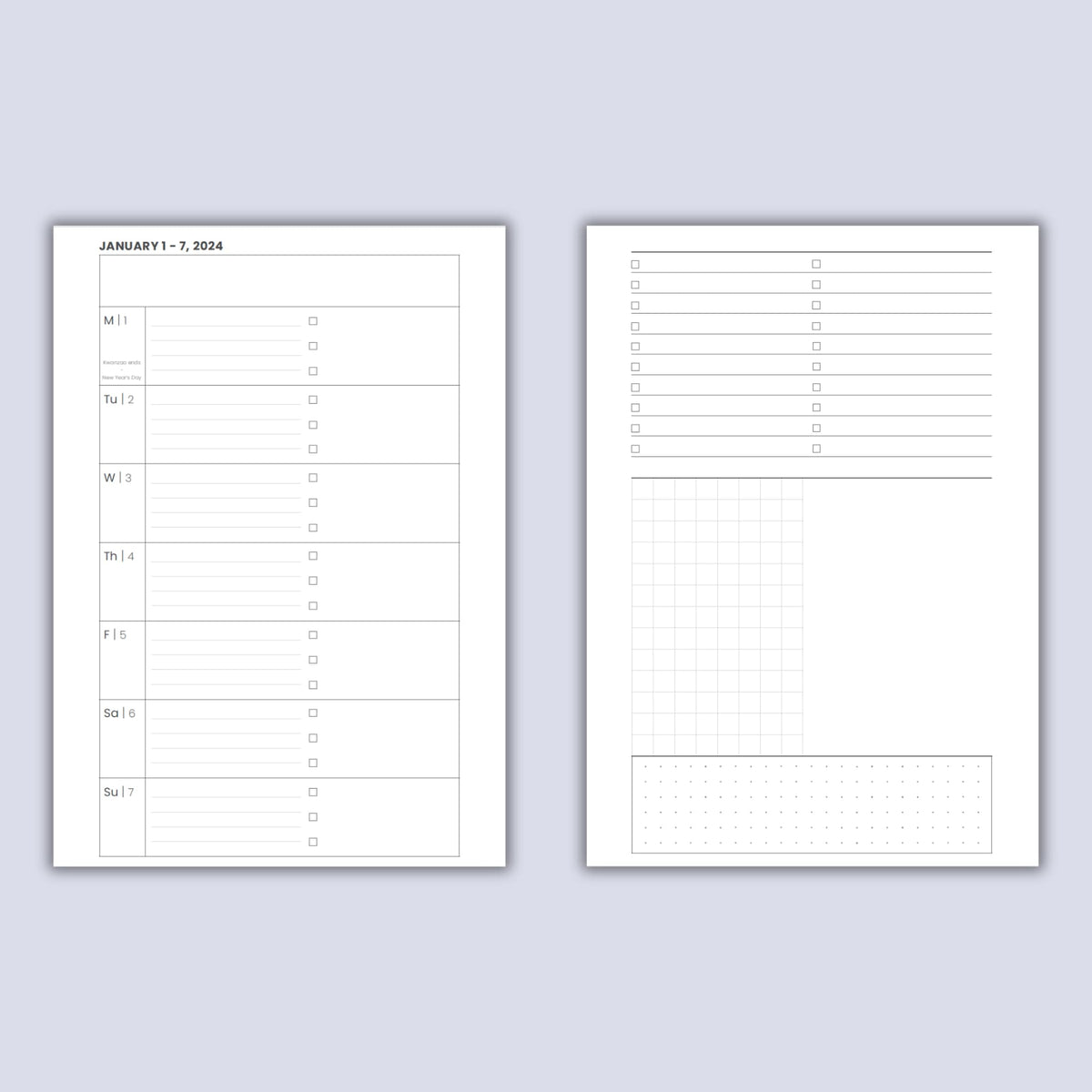 2024 Weekly Planner Inserts