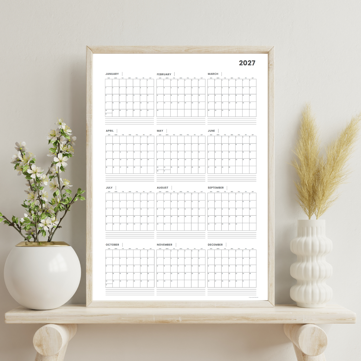 2027 Poster Wall Calendar (Printable PDF)