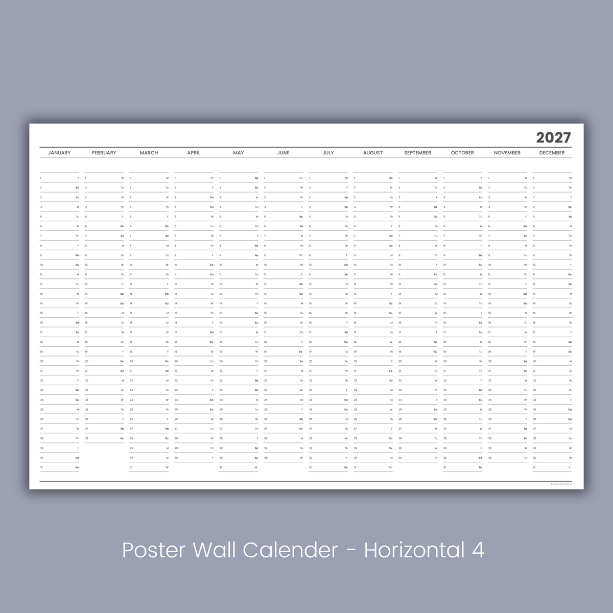 2027 Poster Wall Calendar (Printable PDF)