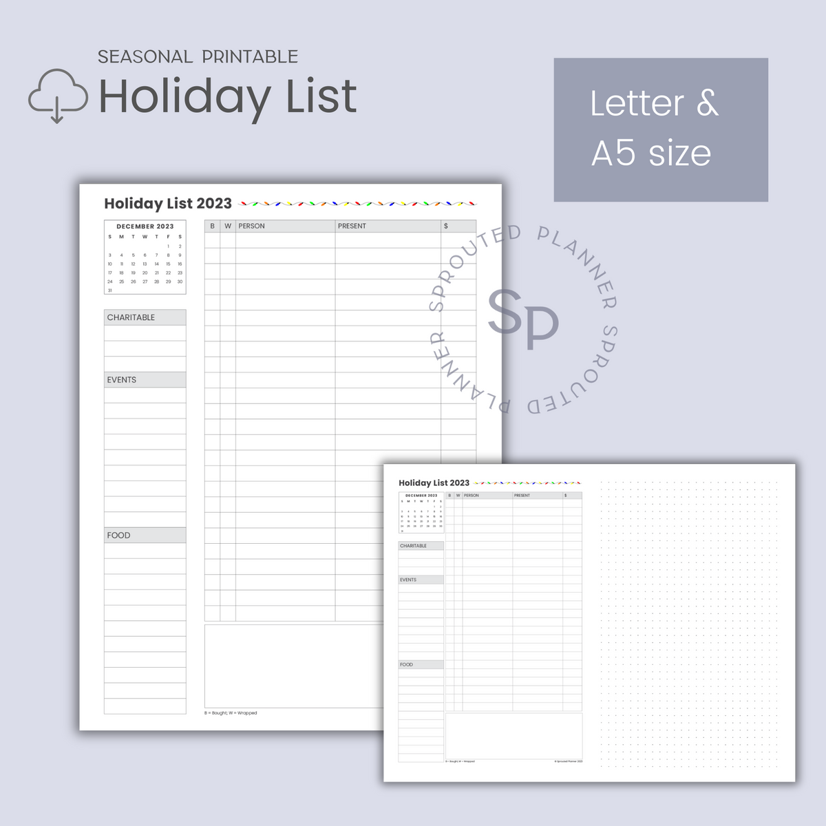 2023 Holiday List Printable
