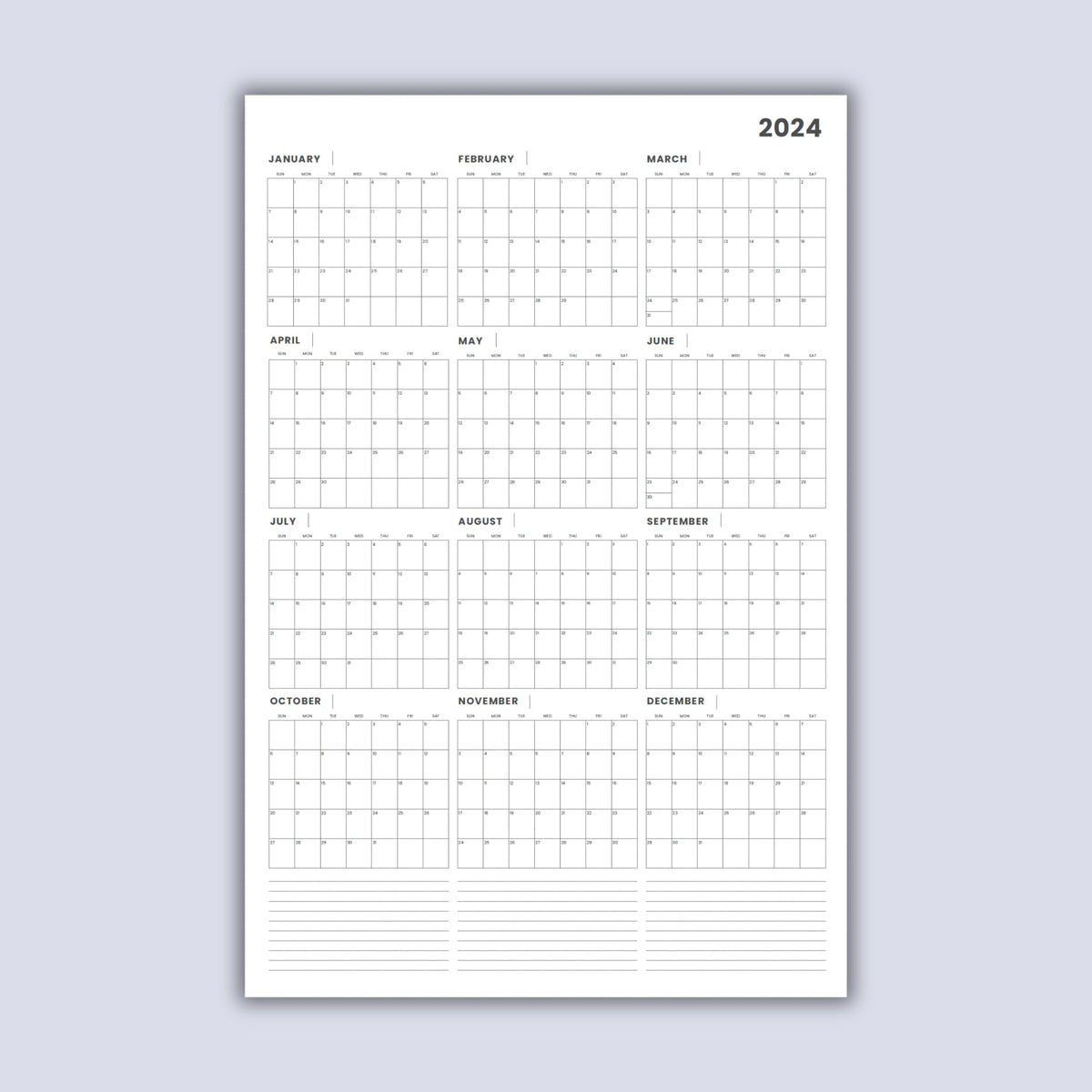 2024 Wall Calendar (Printable PDF) - Sprouted Planner 2024-wall-calendar-printable-pdf-sprouted-planner