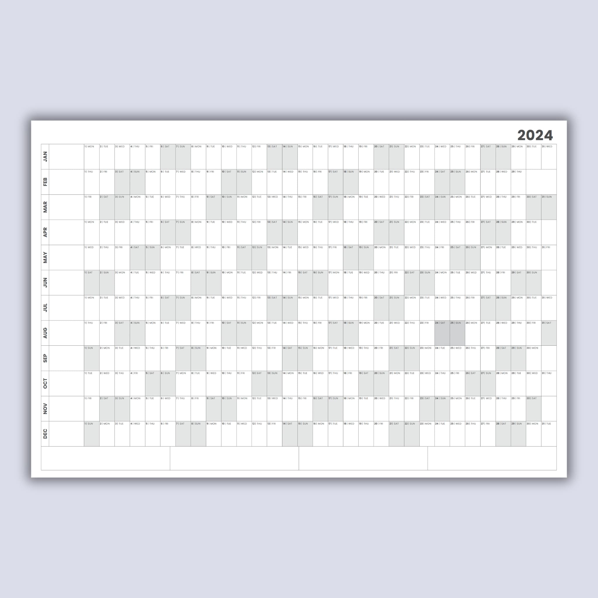 2024 Wall Calendar (Printable PDF) - Sprouted Planner