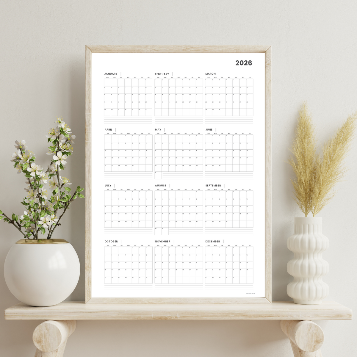 2026 Giant Wall Calendar (Printable PDF)